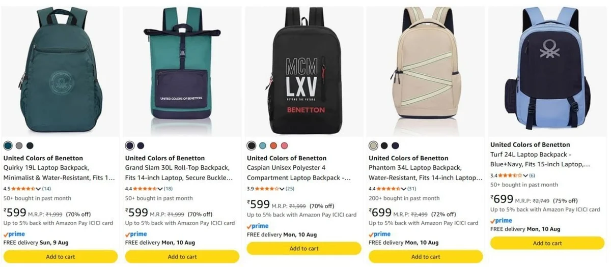 Upto 75% Off On UCB Backpacks.