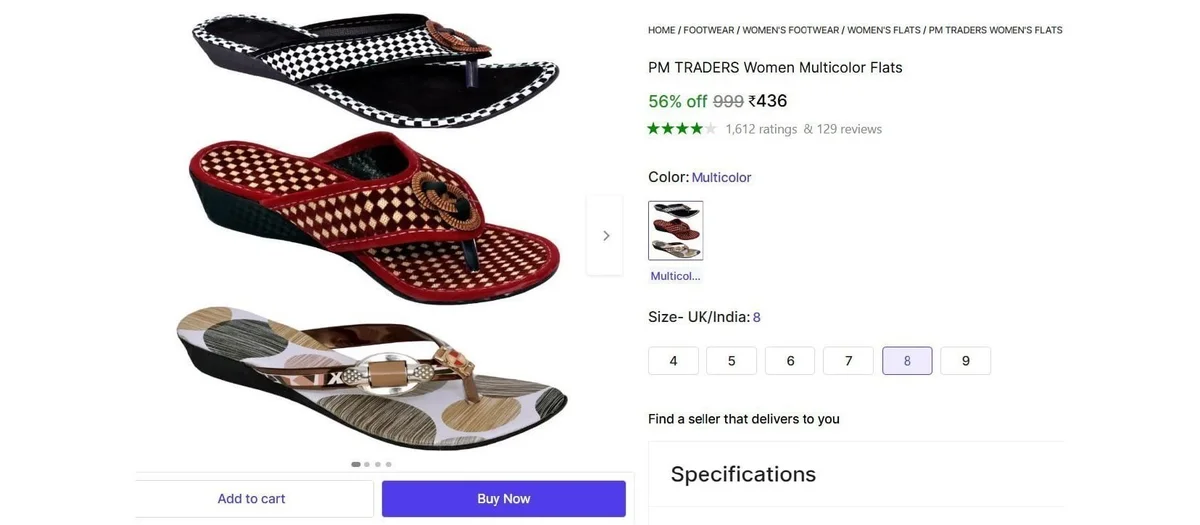 (Pack Of 3) Women Multicolor Flats @ ₹436