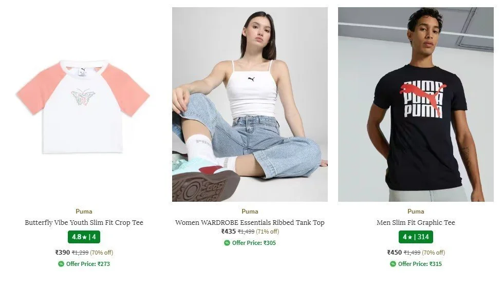 AJIO Loot | Upto 71% Off On PUMA.
