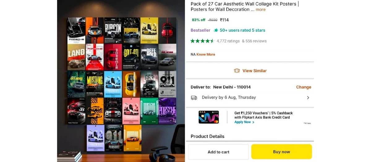 Pack of 27 Cars Poster at ₹114