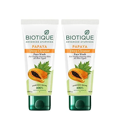 Amazon | Biotique Papaya Deep Cleanse Face Wash | Gentle Exfoliation