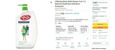 Lifebuoy Body Wash 1L @ ₹246.