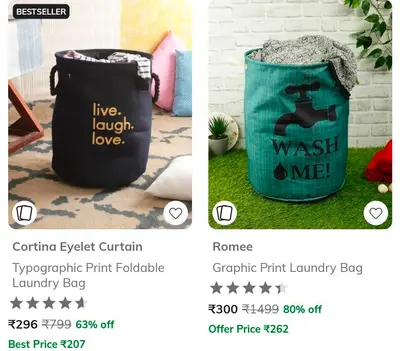 Ajio | Upto 80% Off on Laundry-Baskets-and-Dryers Starting @ just 296