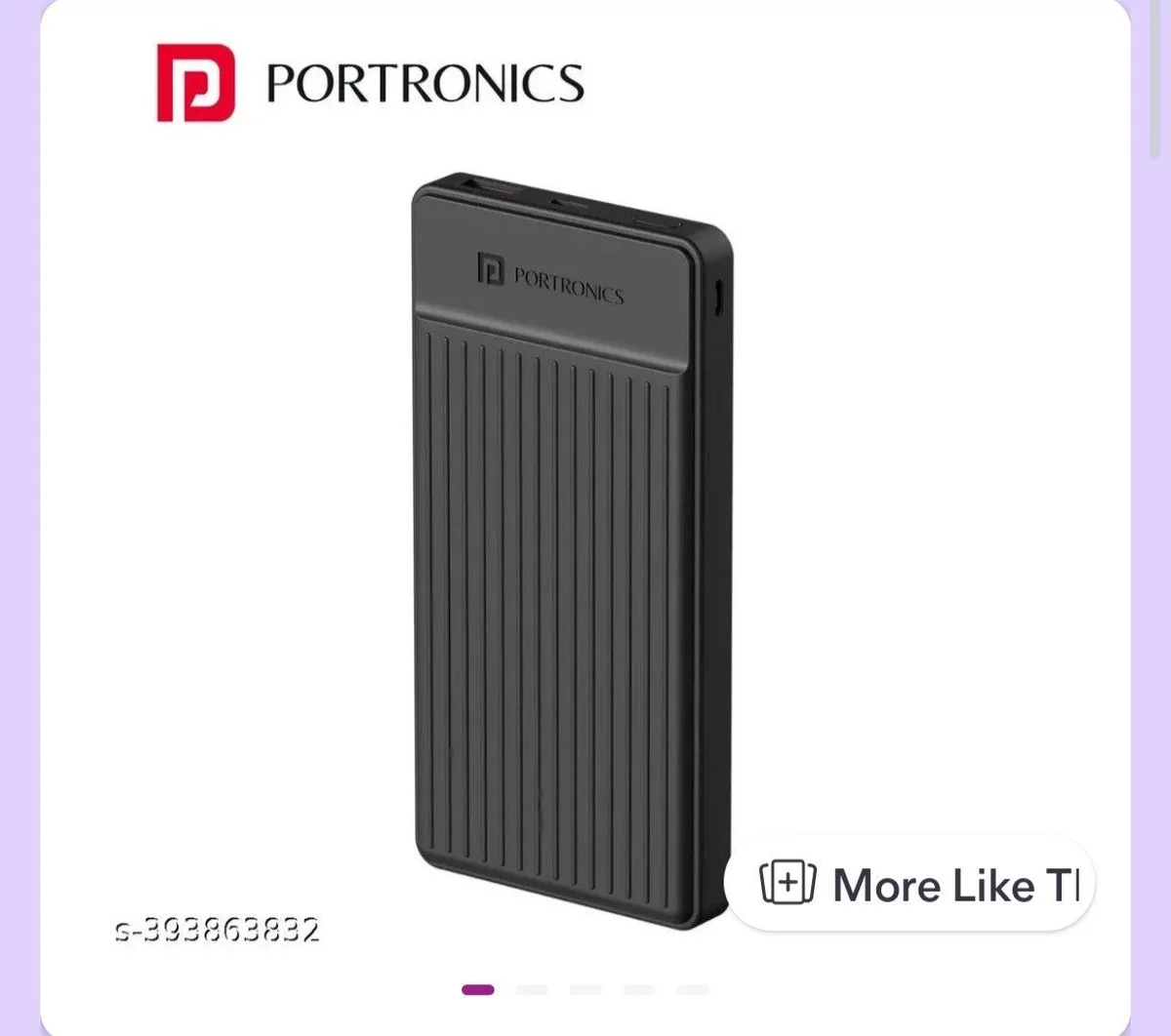 Portronics Luxcell B12 10,000mAh 12W Power Bank, Ultr...