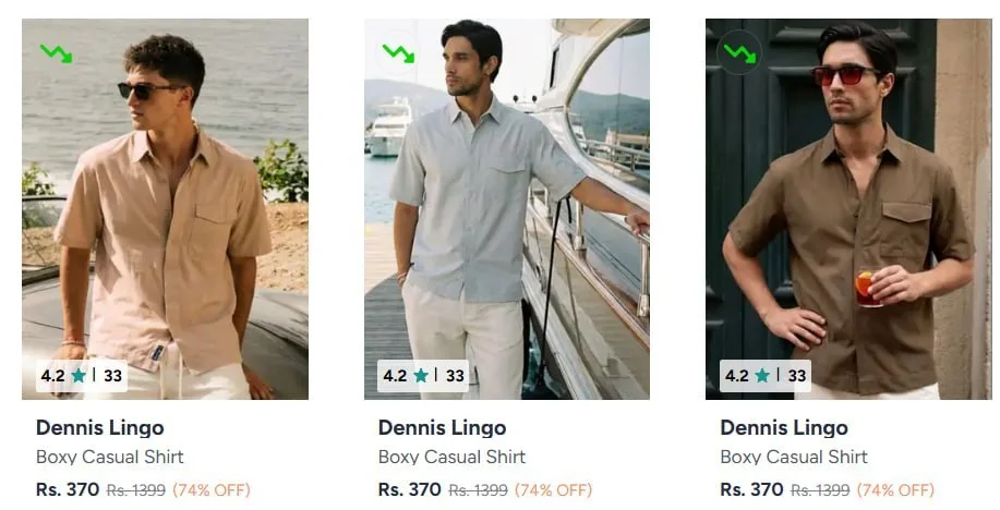 Myntra : Upto 80% off on DennisLingo Clothing