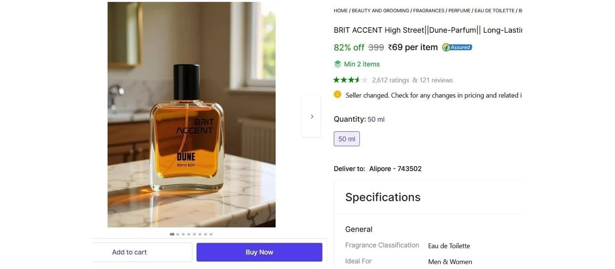 Eau de Toilette  -  50 ml (For Men & Women) @ ₹69