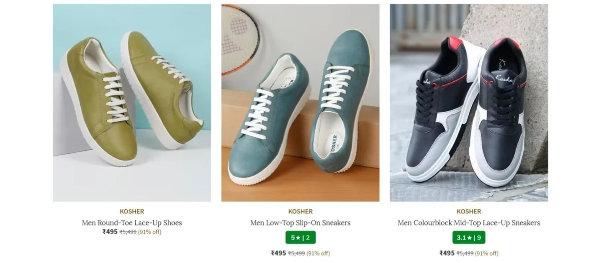 AJIO Loot : Upto 95% Off On Footwears.