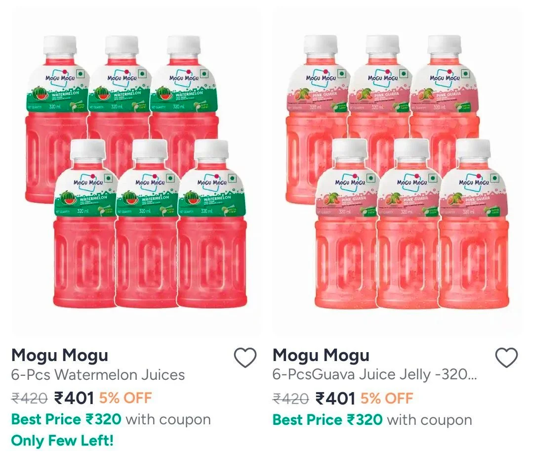 Myntra | Mogu Mogu set of Juice starting at 401/-