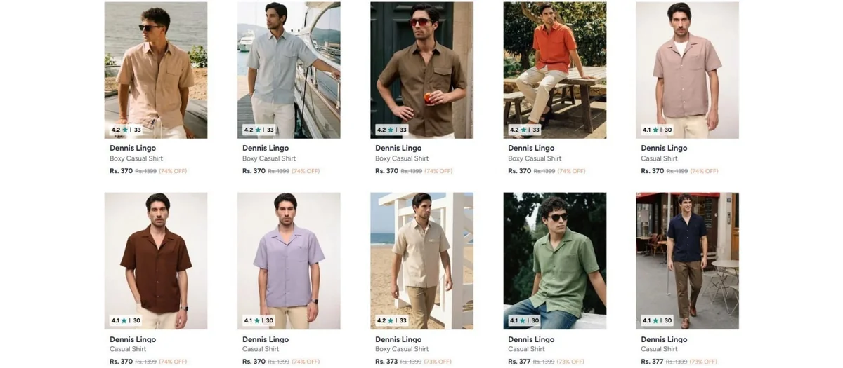 Upto 80% off on DennisLingo Clothing