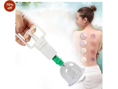 12 Pcs Vacuum Cupping Therapy Set – Massage Suction Cups with Pump for Pain Relief, Muscle Recovery &amp; Relaxation | Reusable Body Massage Apparatus Clear, Transparent