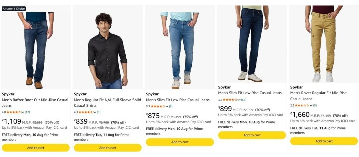 Spykar Clothing — Up to 83% Off on Men's and Women's Apparel