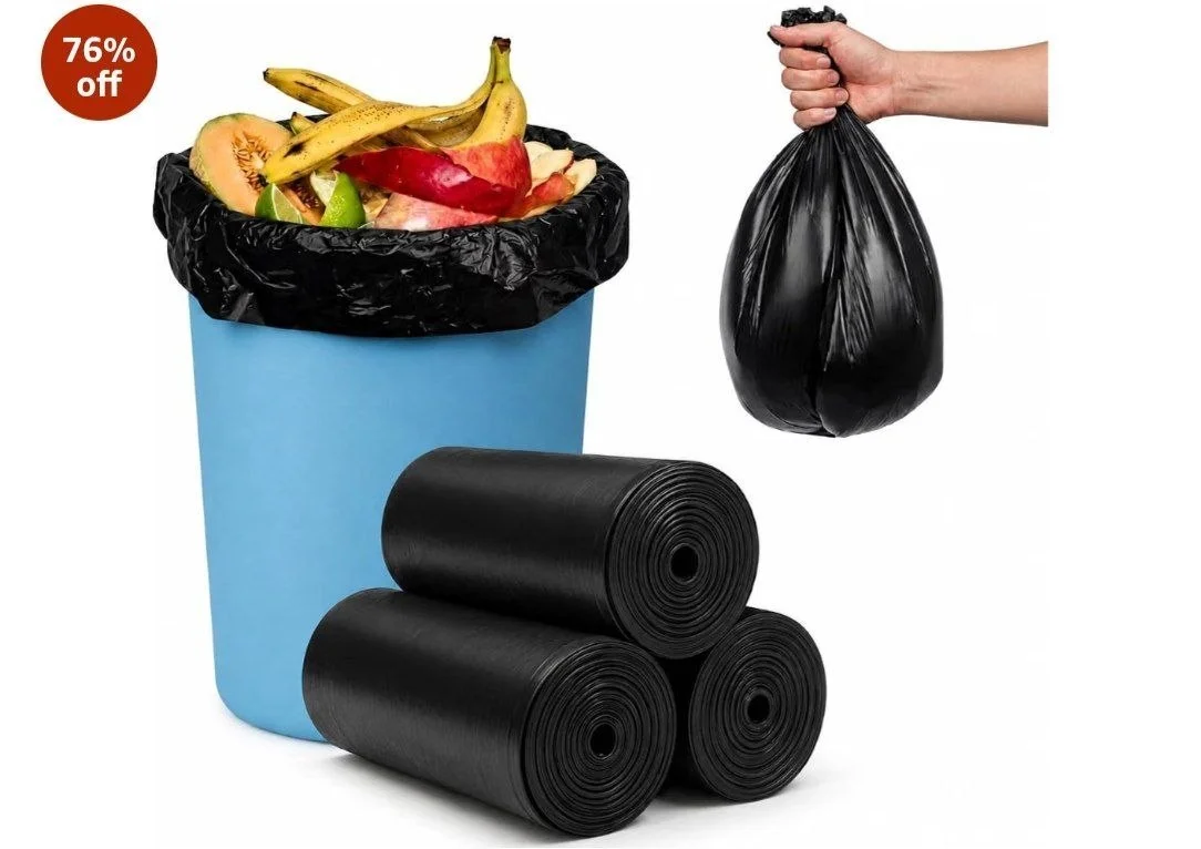 Premium Garbage Bags | Medium 19 x 21 Inches | Leakproof, Odour Free & Extra Strong Trash Bags | Black Polyethylene Dustbin Bags | 30 Bags per Roll | Pack of 3 (90 Bags Total)