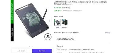 LCD 8.5" Writing Pad at ₹113