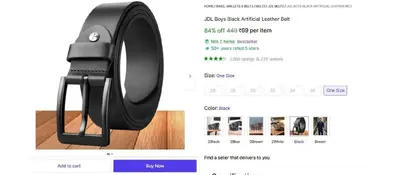 Artificial Leather Belt @ ₹69