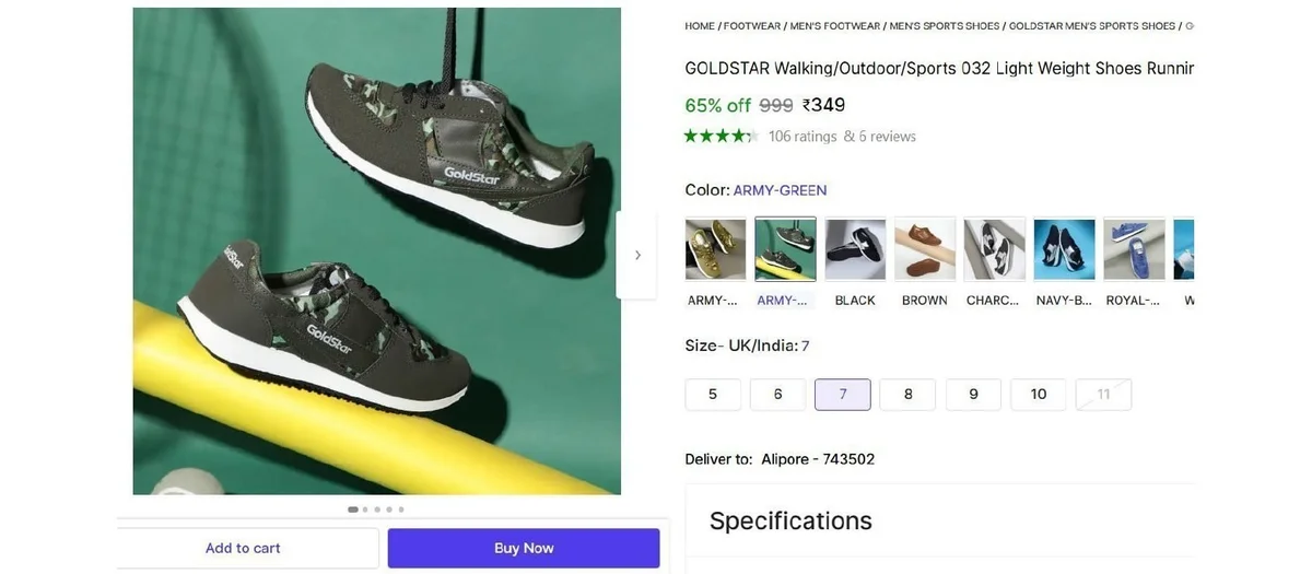 GOLDSTAR Shoes For Men @ ₹349