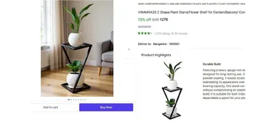 Z Shape Plant Stand @ ₹276