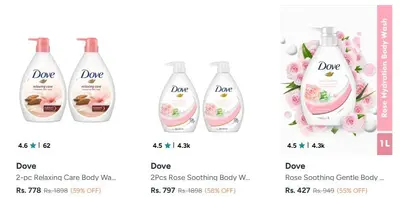 Myntra | Dove Body Wash -70%
