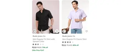 AJIO - Up to 85% Off on Buda Jeans Co Clothing