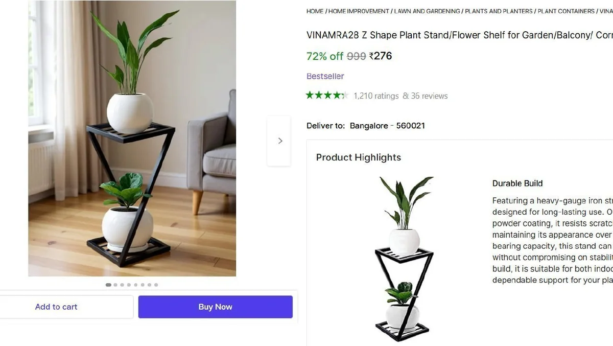 Z Shape Plant Stand @ ₹276