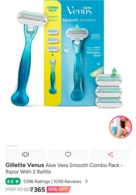 Myntra | Gillete venus razor % off