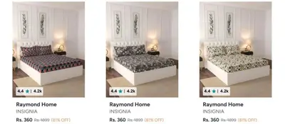 Raymond Home Bedsheets from ₹360