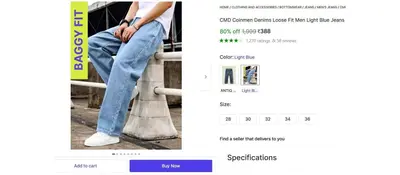 Straight Fit Men Grey Jeans @ ₹388