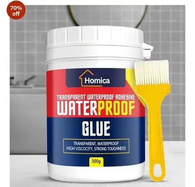 Transparent Crack Seal Glue with Brush – Waterproof Epoxy Resin Leak Repair Sealant for Roof, Wall, Pipe &amp; Tile | Long-Lasting Waterproofing Solution for Home &amp; Outdoor Use 300 gm