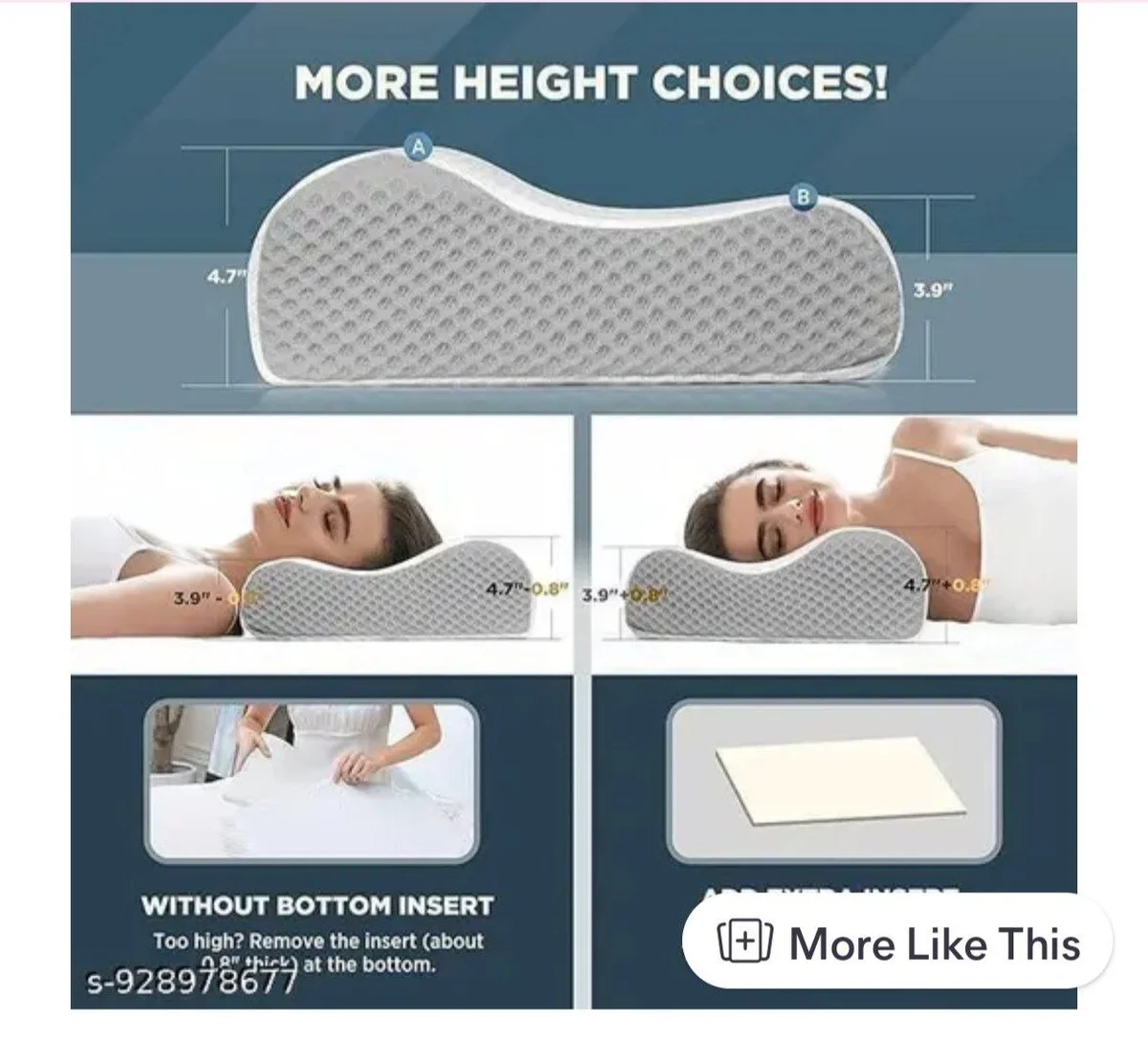 Memory Foam Neck Pillow for Pain Relief Orthopedic Cervical Pillow Soft...