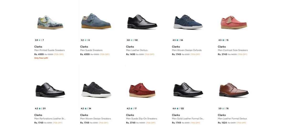 Upto 75% Off On Clarks Mens Footwear.