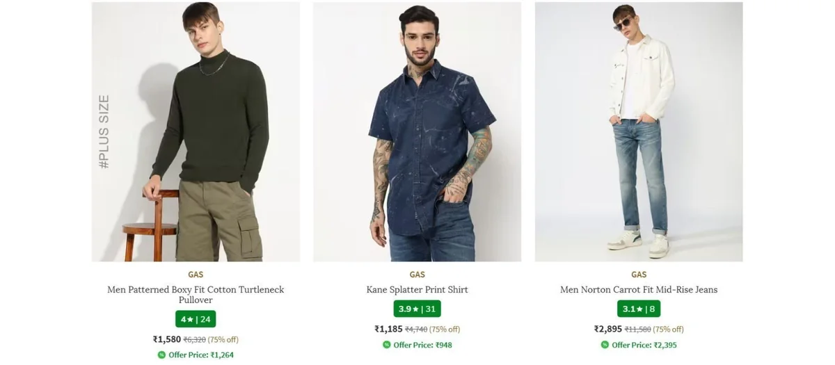 Ajio Loot : Upto 77% Off On GAS Clothing.