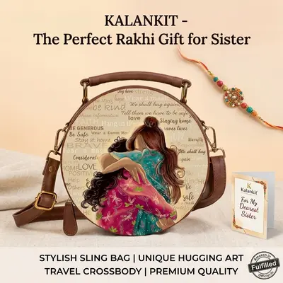Kalankit Vegan Leather Round Sling Bag Gift Hamper