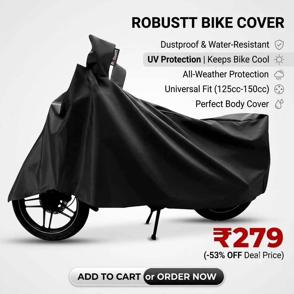 Robustt Universal Bike Cover for 125cc to 150cc with UV Protection