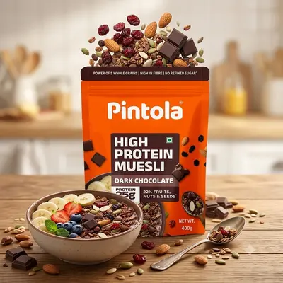 Pintola High Protein Dark Chocolate Muesli with Cranberries, 400g